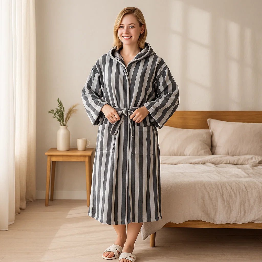 VeluLuxe – Silkkinen Kylpytakki Hotellityylillä Maksimaaliseen Rentoutumiseen - EmiyoSuomi - Kylpytakit