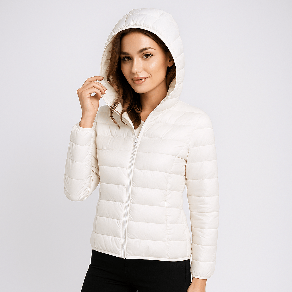 Vesi - ja tuulenpitävä takki - Eristeenä valkoiset hanhenhöyhenet - EmiyoSuomi - Naisten liivi