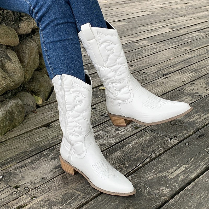 Cowboysaappaat naisille - Metallinhohtoinen - Tyylikkäät ja kestävät-kengät-EmiyoSuomi