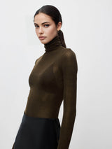 Naisten villasekoite turtleneck sweater poolokauluksella säännöllinen istuvuus