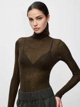 Naisten villasekoite turtleneck sweater poolokauluksella säännöllinen istuvuus