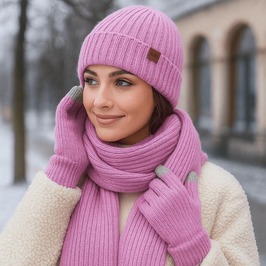 Yhdistelmä Talvimuodikas – Pipo, Huivi ja Lämpimät Hanskat - EmiyoSuomi - Lämpimät pipot