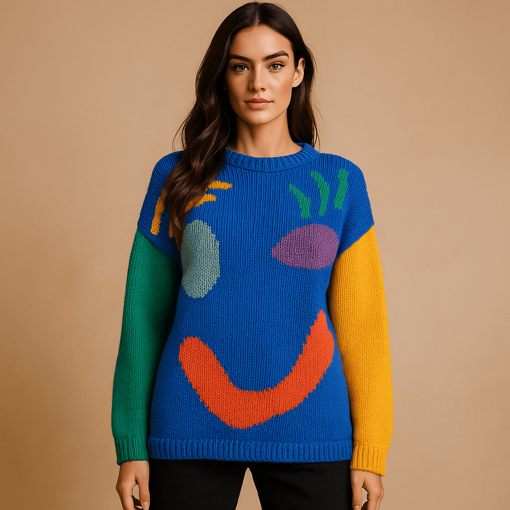 Ylisuuri Puuvillapaita - Pehmeä Mukavuus - Tyylikäs Neule - EmiyoSuomi - Neulepusero Nainen