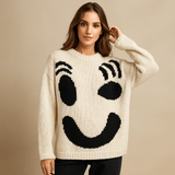 Ylisuuri Puuvillapaita - Pehmeä Mukavuus - Tyylikäs Neule - EmiyoSuomi - Neulepusero Nainen