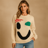 Ylisuuri Puuvillapaita - Pehmeä Mukavuus - Tyylikäs Neule - EmiyoSuomi - Neulepusero Nainen