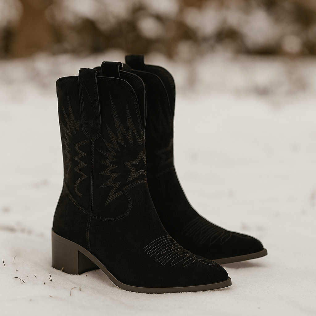 Yna - Vintage brodeeratut saappaat - Uniikki tyyli ja mukavuus - EmiyoSuomi - Saappaat Nainen