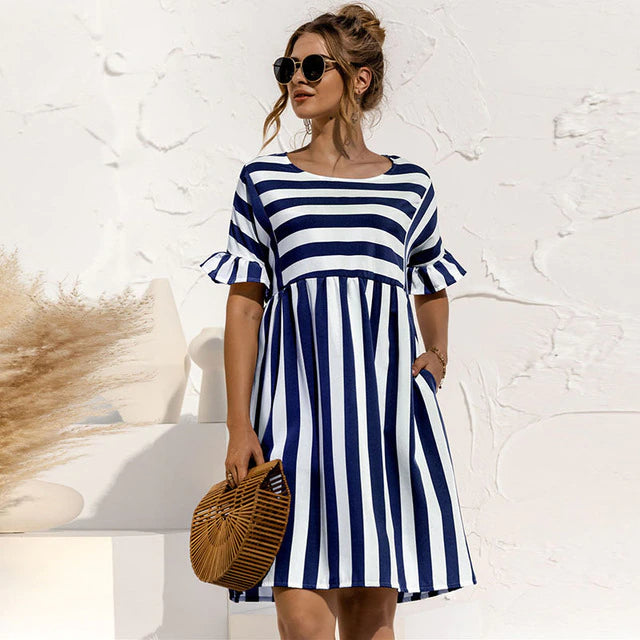 Emilia | Raidallinen Kesämekko-Clothing-EmiyoSuomi