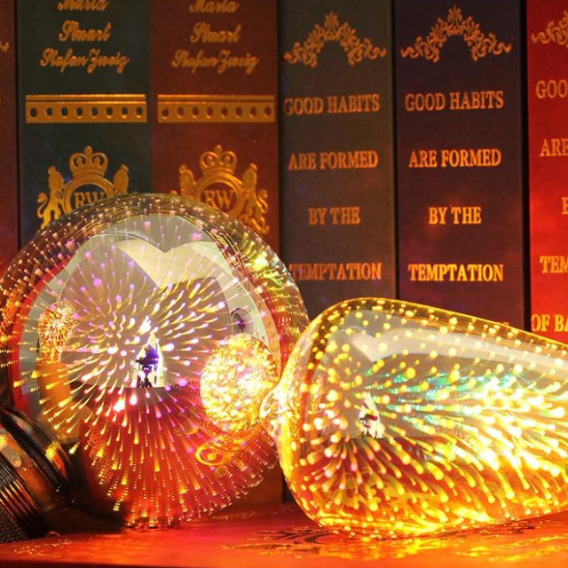 3D Värikäs LED ilotulitus lamppu